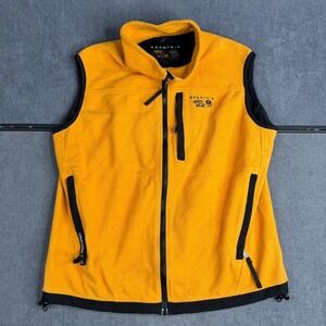 Mountain Hardwear Windstopper Fleece Vest Mens XL Yellow Full Zip GORE-TEX